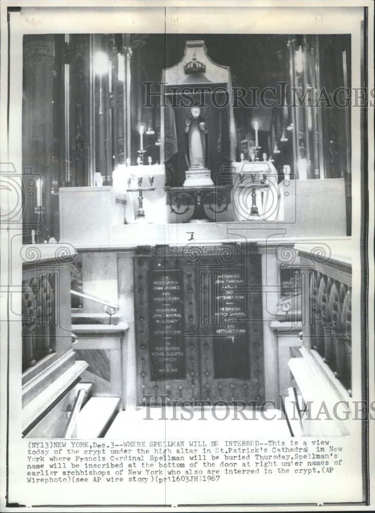 1967 Francis Spellman Crypt Cathederal N. Y - Historic Images