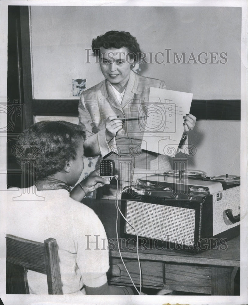 1956 Press Photo Speech Correction High School Tape - rrr09731 - Historic Images