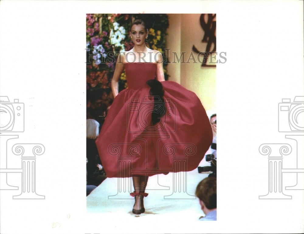 1993 Yves Saint Laurent Strapless Gown Puff - Historic Images