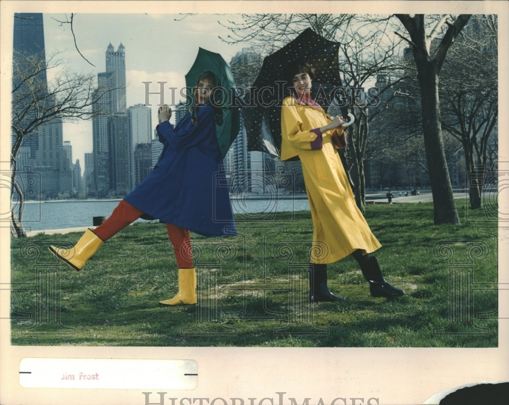 1989 Eddie Bauer Ilie Wacs Rain Outfit - Historic Images