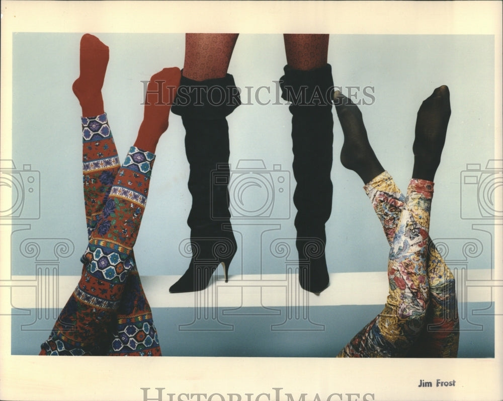 1990 Bright Leggings Knee High Boots - Historic Images