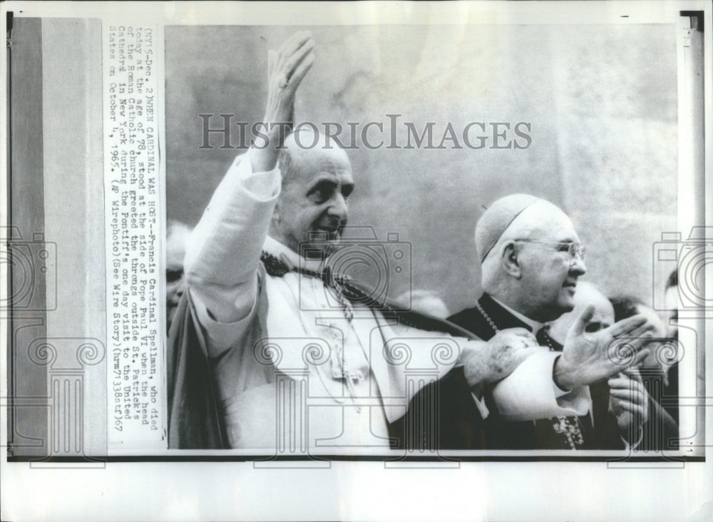1967 Press Photo Francis Joseph Cardinal Spellman - Historic Images