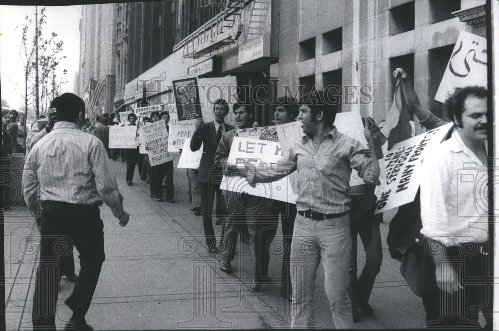 1973 Press Photo  Arab American Congress  Protest - Historic Images