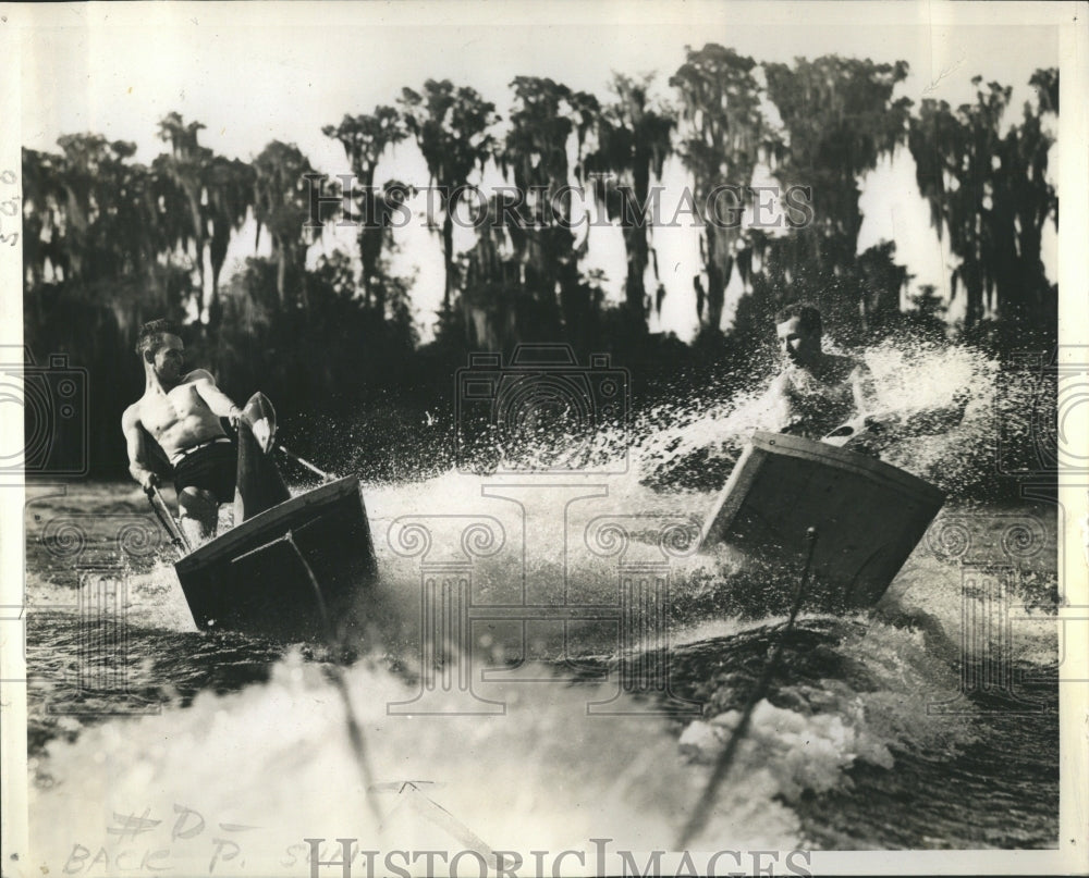 1938 Florida surfers Bob Eastman Carl Brice - Historic Images