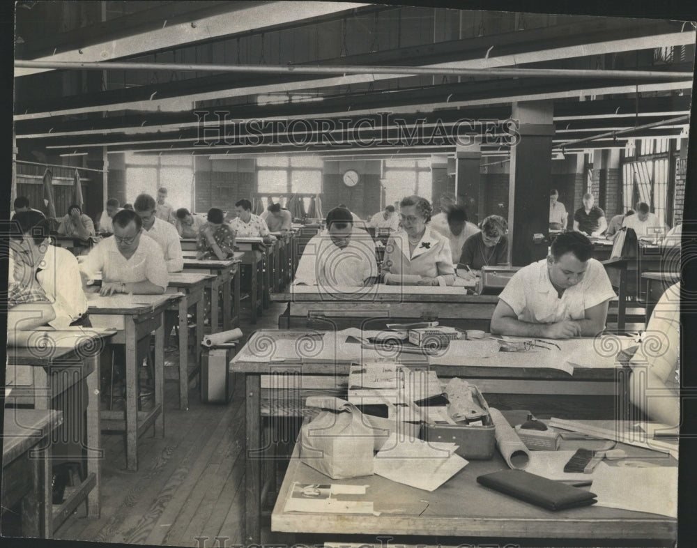 1956 Chicago architecture students exams - Historic Images