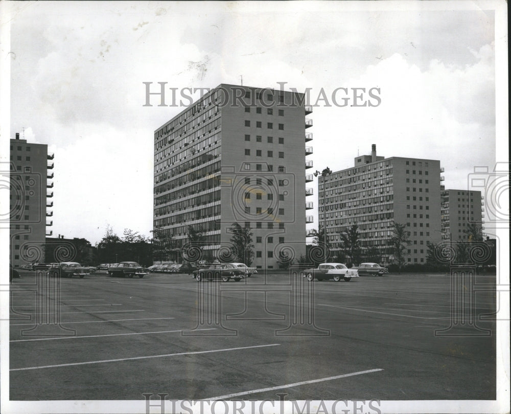 1956 Press Photo The Lake Meadows Apartment - Historic Images