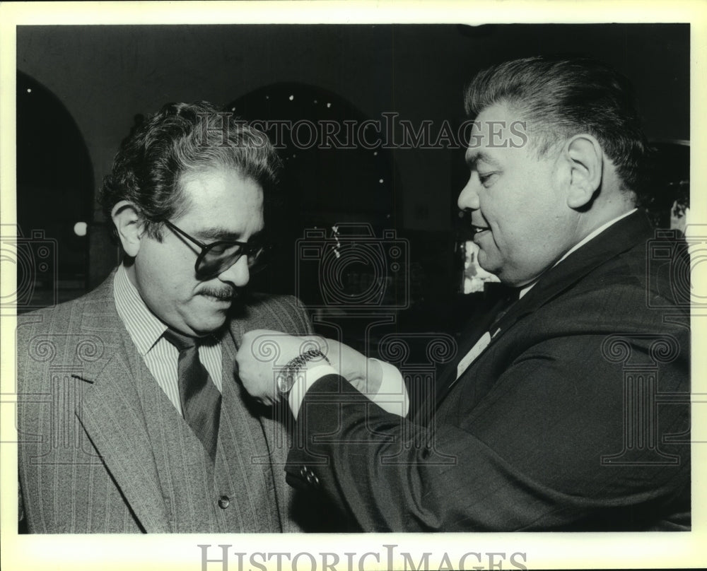 1989 Press Photo Al Aleman, Hispanic Chamber Chairman at Honors Luncheon - Historic Images