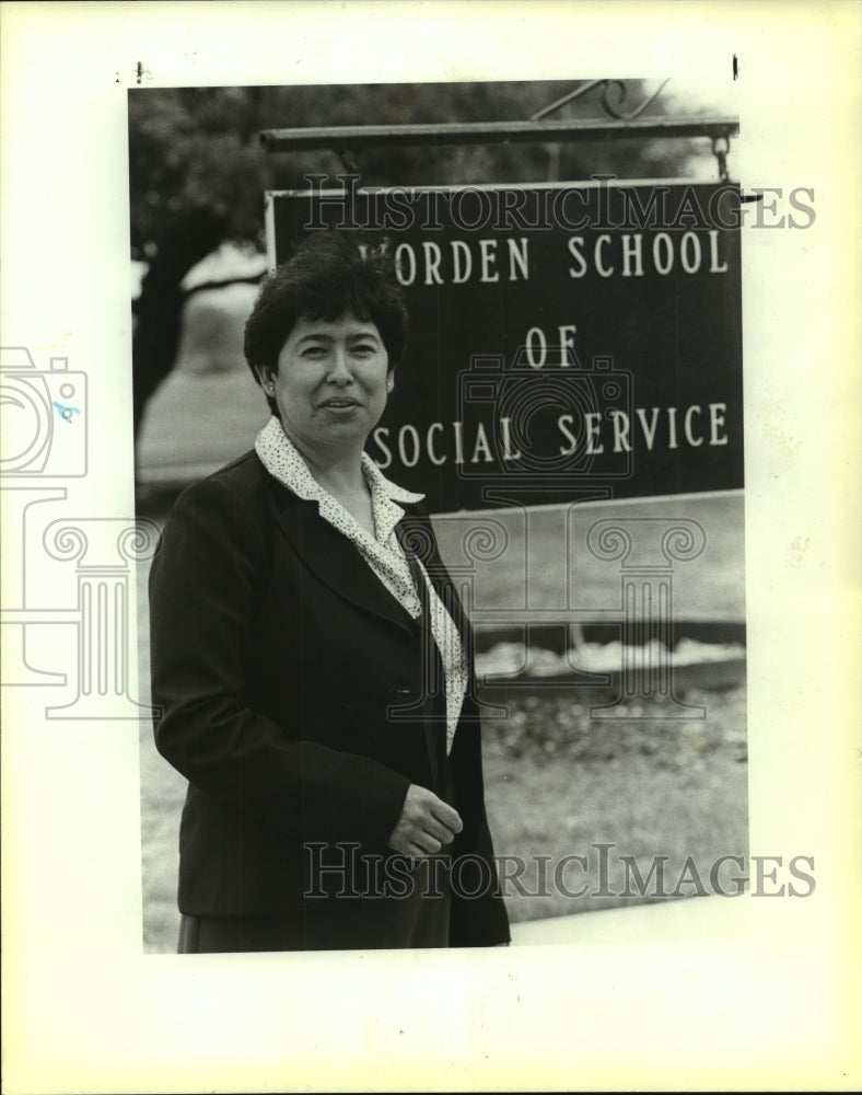 1988 Sister Marian Angela Aguilar at Worden School of Social Work - Historic Images