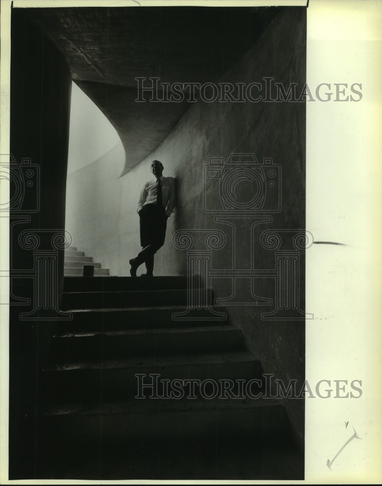 1986 Press Photo Emilio Ambasz, San Antonio Botanical Center Architect - Historic Images
