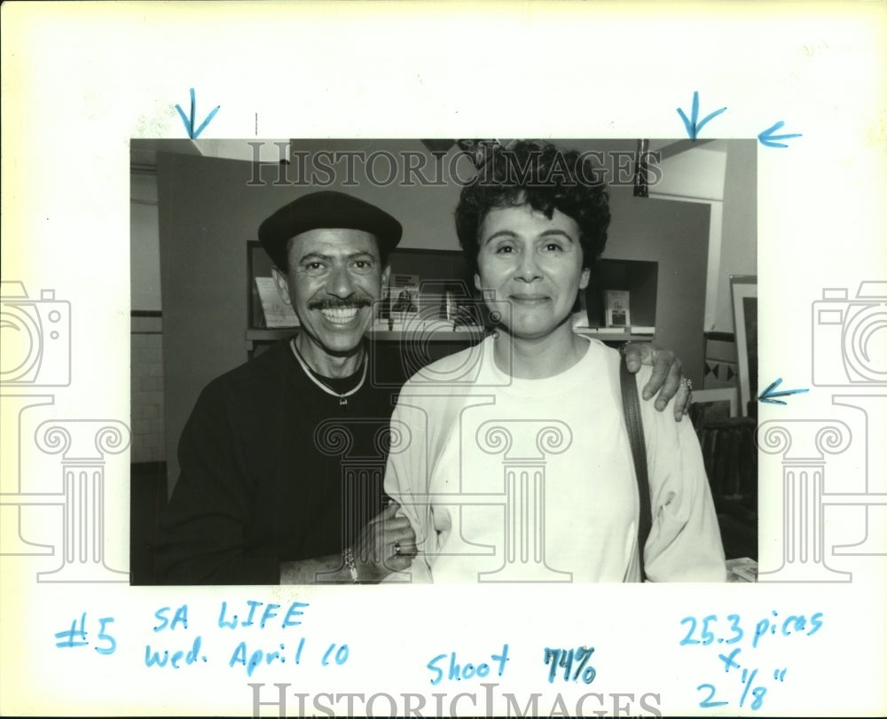 1996 Poet Alurista with Delia Hernandez at Guadalupe Arts Center - Historic Images