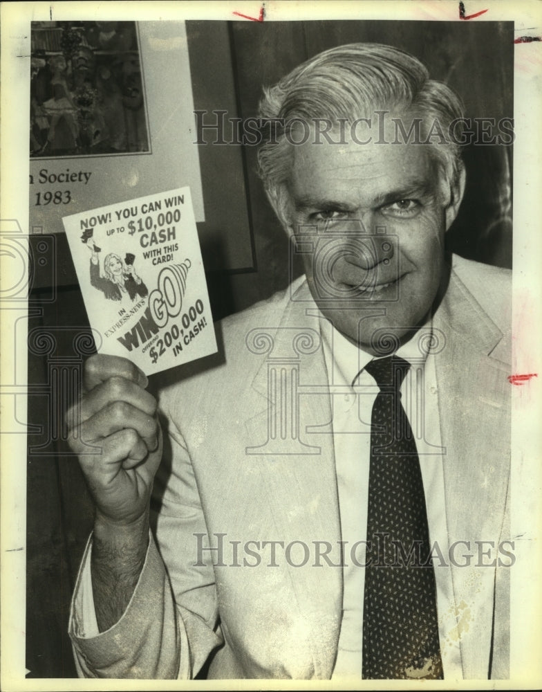 1983 Van Archer Jr. with an Express-News WinGo flyer - Historic Images
