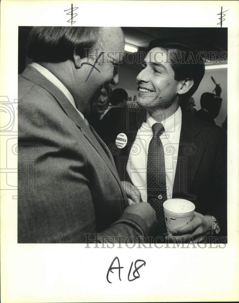 1986 Press Photo Attorney general candidate Roy Barrera Jr. and Ken Hudson - Historic Images