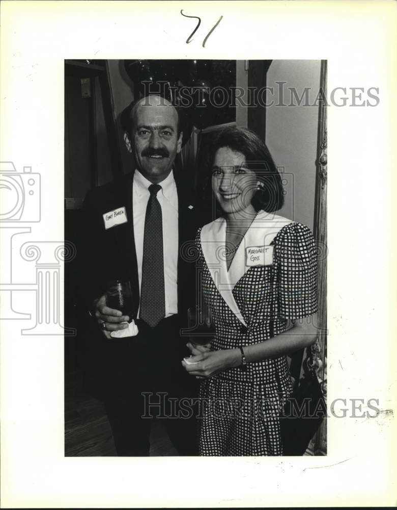 1980 Press Photo Gary Boren and Margaret Goss at Club Giraud reception - Historic Images