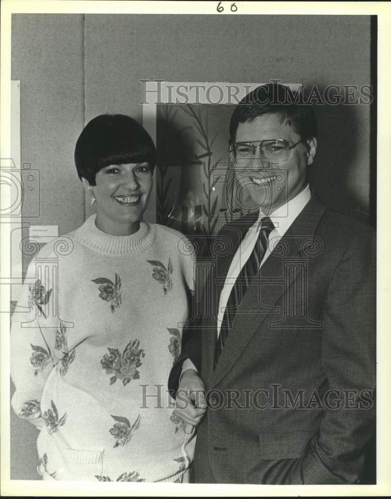 1988 Press Photo Dr. Ardow Ameduri and Maria Cossio at Guadalupe Art exhibition - Historic Images