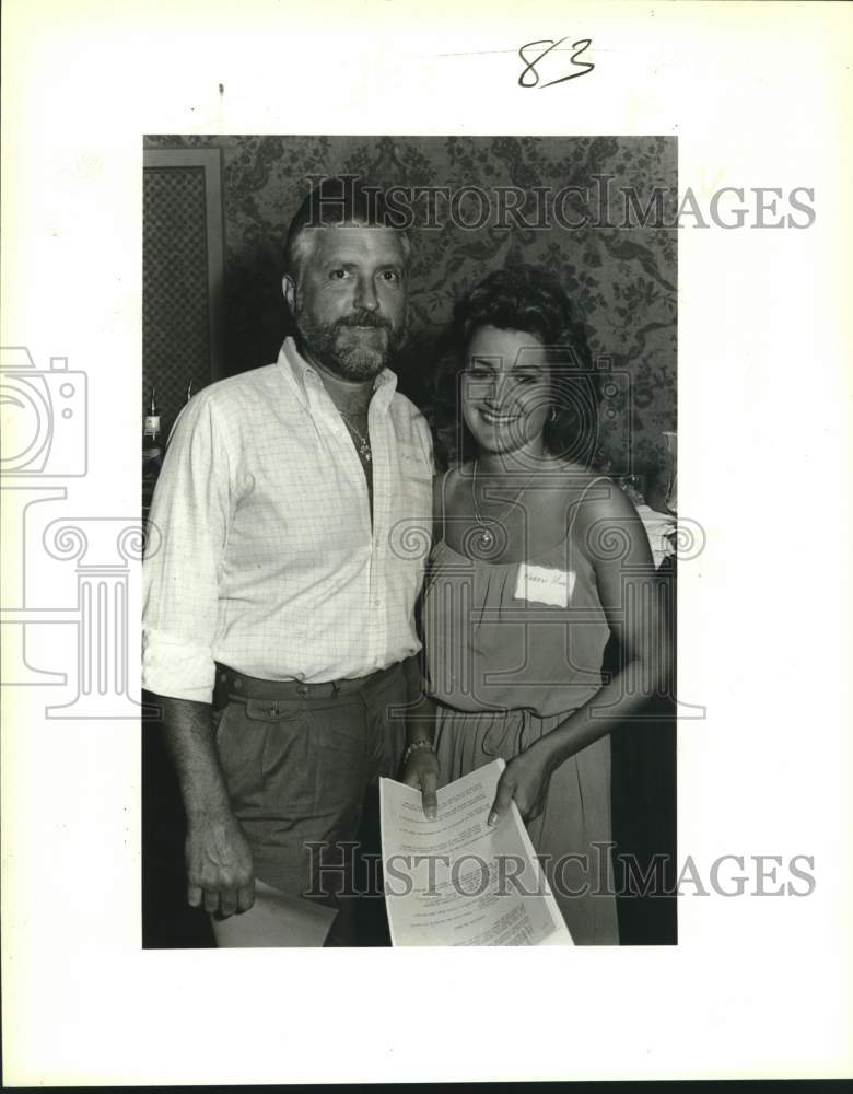 1987 Press Photo Marty Bane and Karen King at a 4 Seasons PBS tennis event - Historic Images