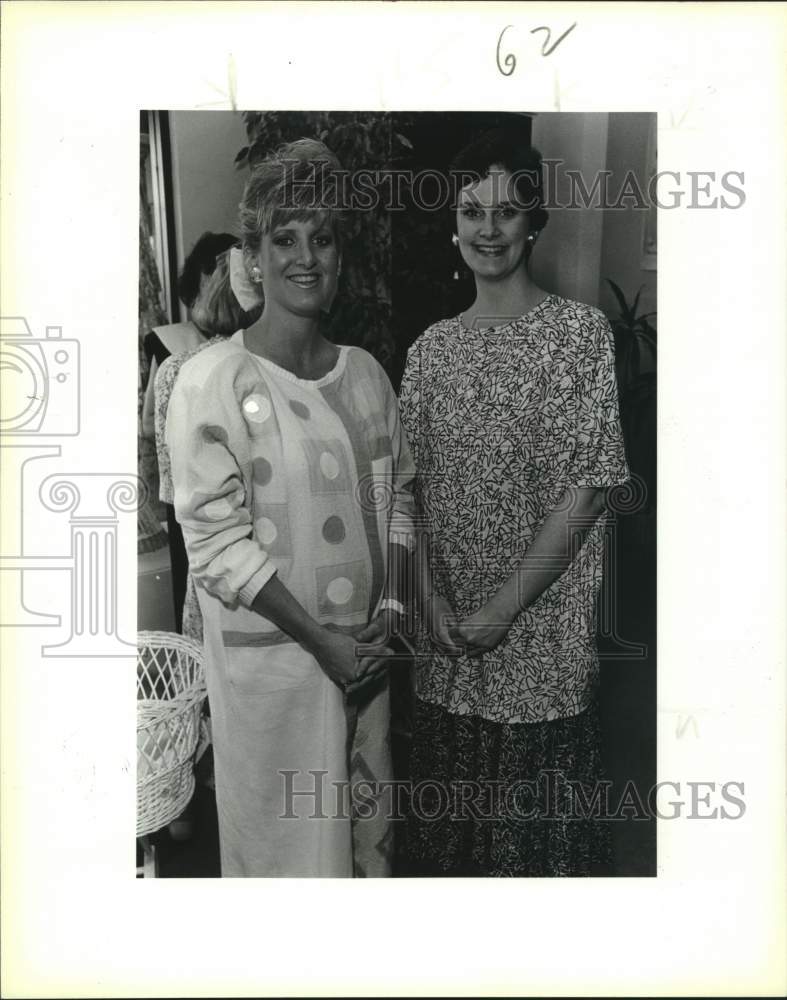 1987 Press Photo Lisa Lucas and Alison Boone, Prelude Designer Maternity - Historic Images