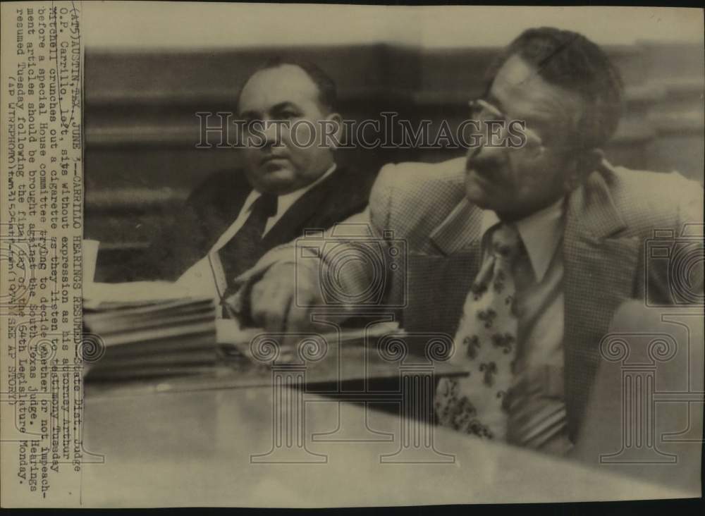 1975 State District Judge O. P. Carrillo, Attorney Arthur Mitchell - Historic Images