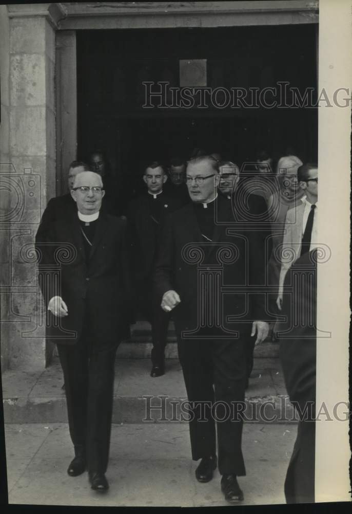1969 Archbishop Lucey with Archbishop Francis J. Furey, Texas - Historic Images