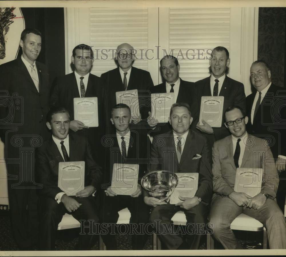 1967 Tom Frost, Jr. with Award Recipients at Insurance Banquet - Historic Images