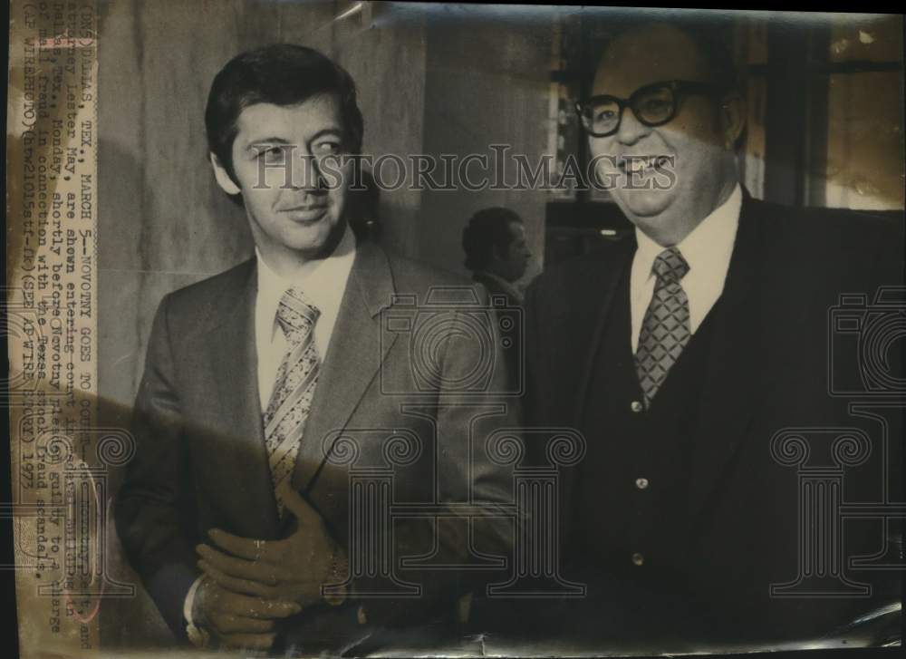 1973 Joe Novotny, Mail Fraud Criminal with Attorney Lester May - Historic Images