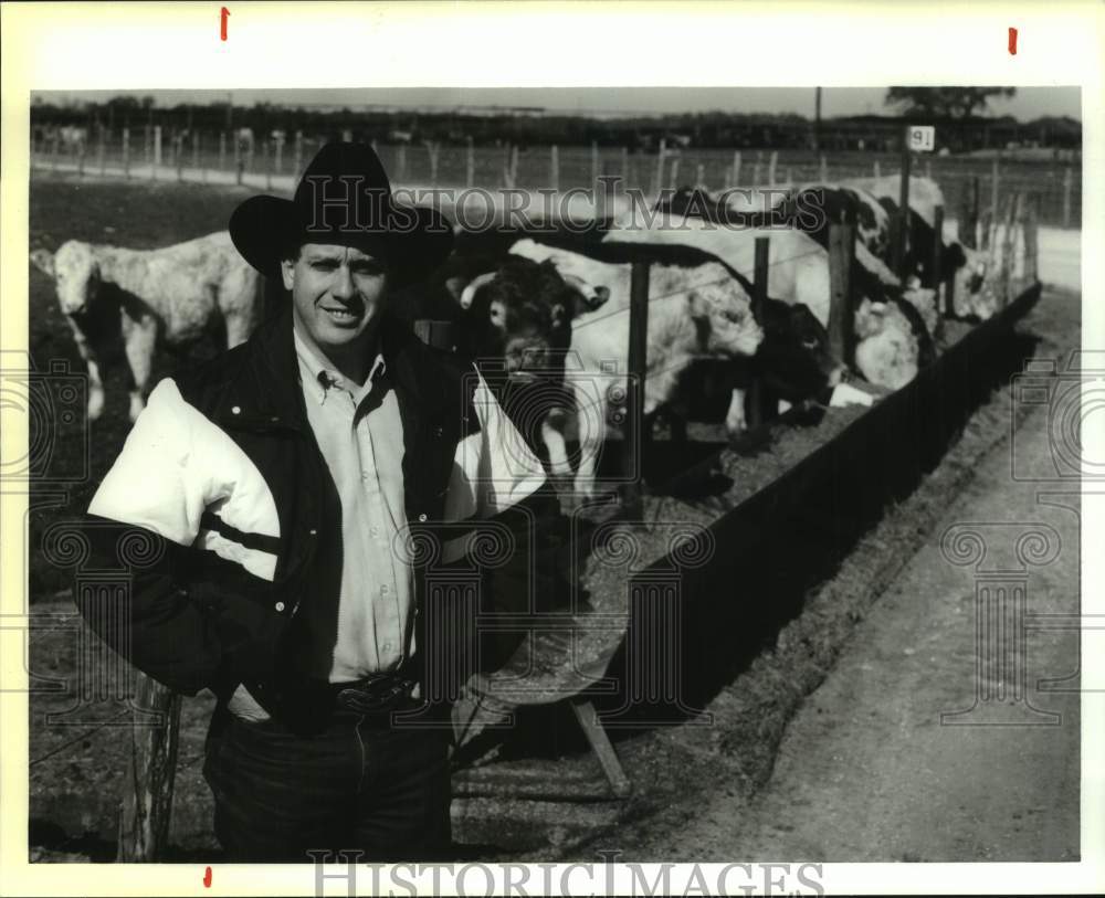 1954 Ernie Morales, Morales Feedlot Vice President in Devine Texas - Historic Images