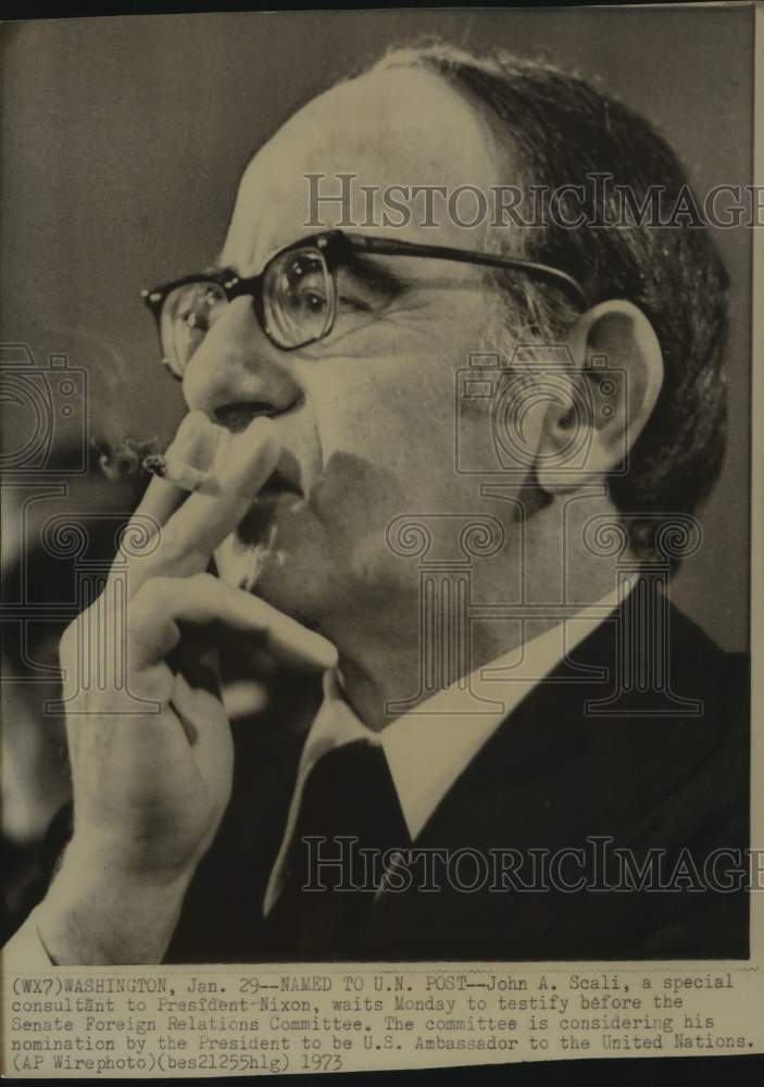 1973 Press Photo John A. Scali, nominated to United Nations post, Washington - Historic Images