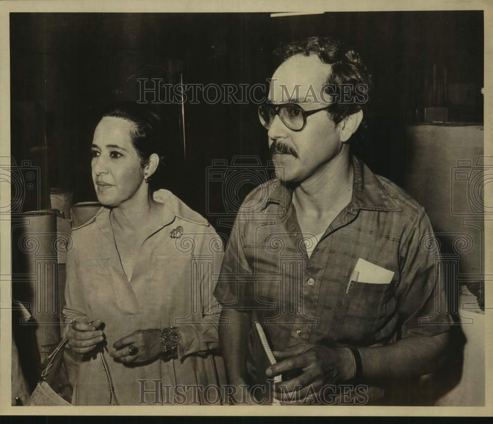 1981 Press Photo Armandina Saldivar, Antonio Cabral at San Antonio Press, Texas - Historic Images