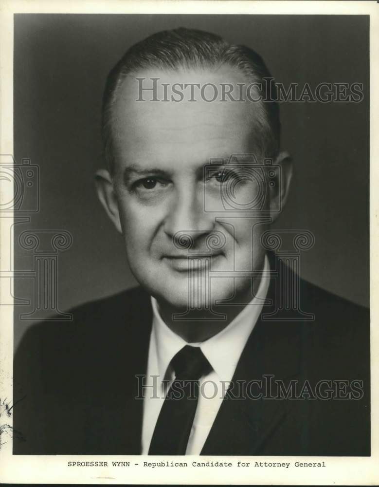 1968 Press Photo Sproesser Wynn, Republican Candidate for Attorney General - Historic Images