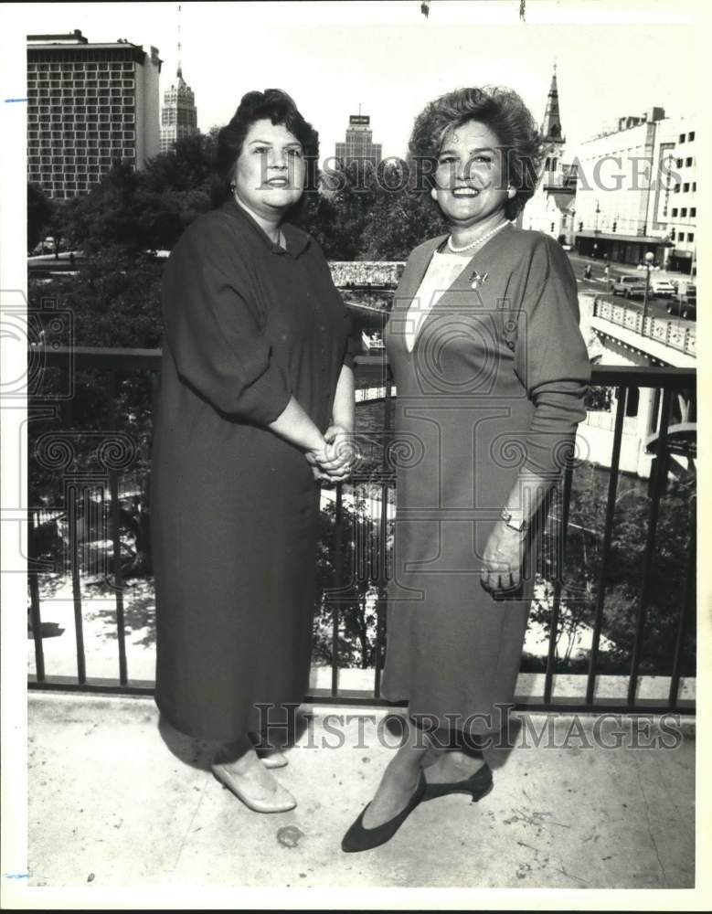 1991 Press Photo Diane Cortez & Sylvia G. Rodriguez, Style Show Benefit, Texas - Historic Images