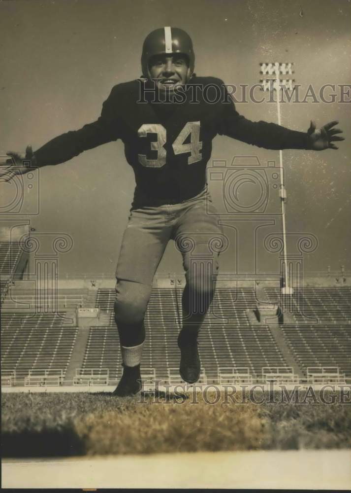 1951 Press Photo Defensive Back Keith Flowers, Texas Christian University, Texas - Historic Images