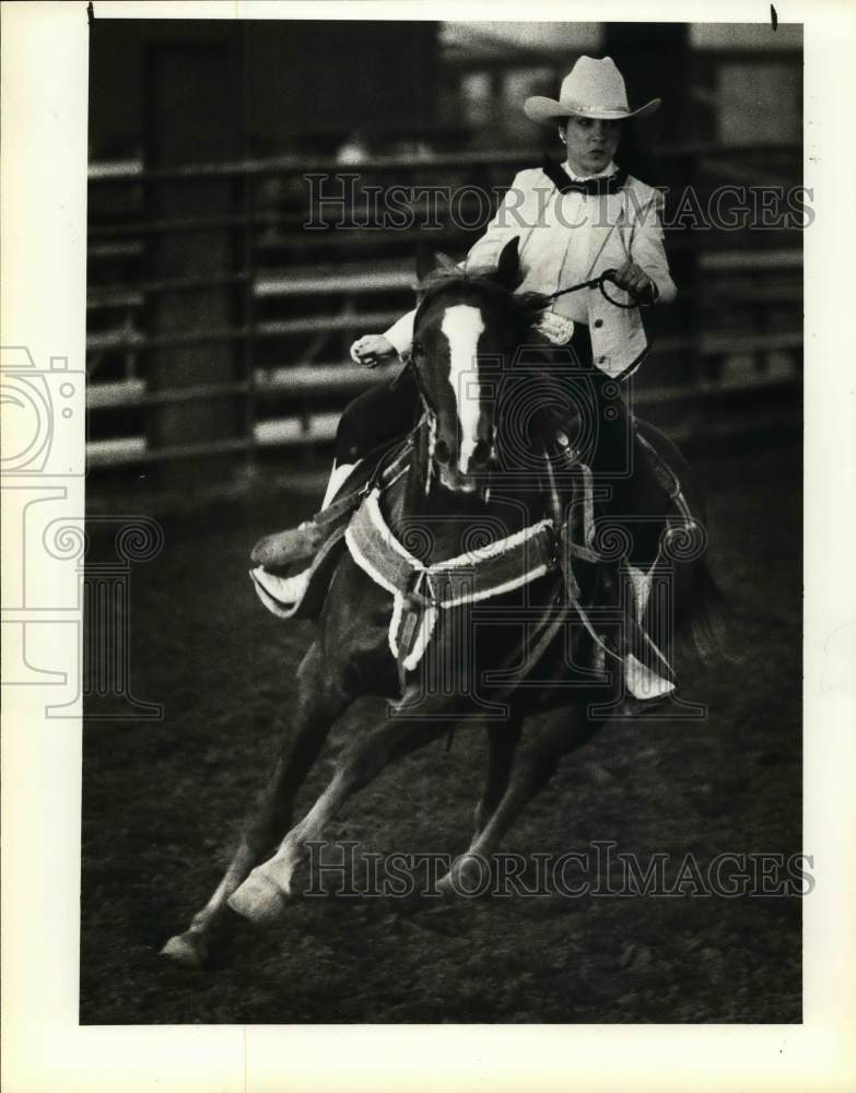 1985 Press Photo Jan Melendez, San Antonio Stock Show runner-up queen, Texas - Historic Images