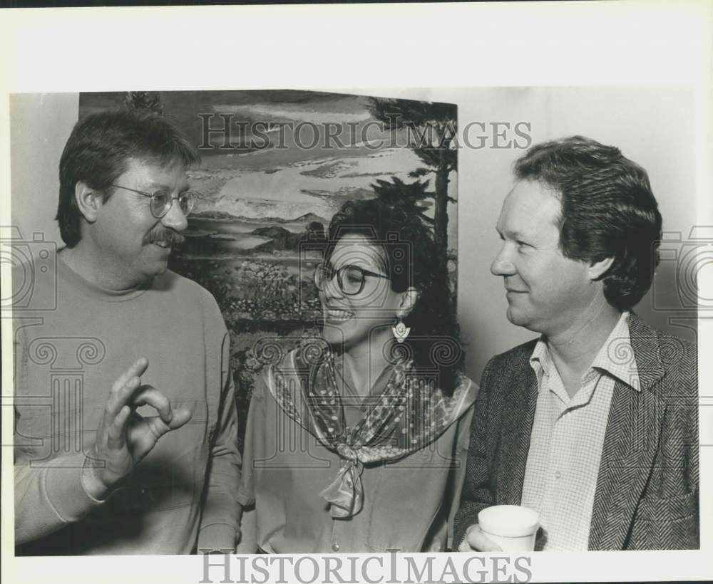 1988 Press Photo Phil Simpson, Margo Kassise and Kent Rush at Art Institute - Historic Images