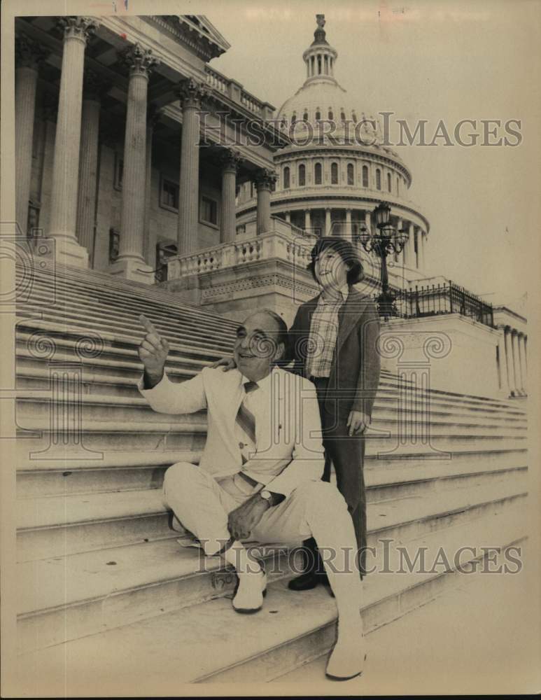 1979 Henry B. Gonzalez III and a boy at capitol building, Washington-Historic Images