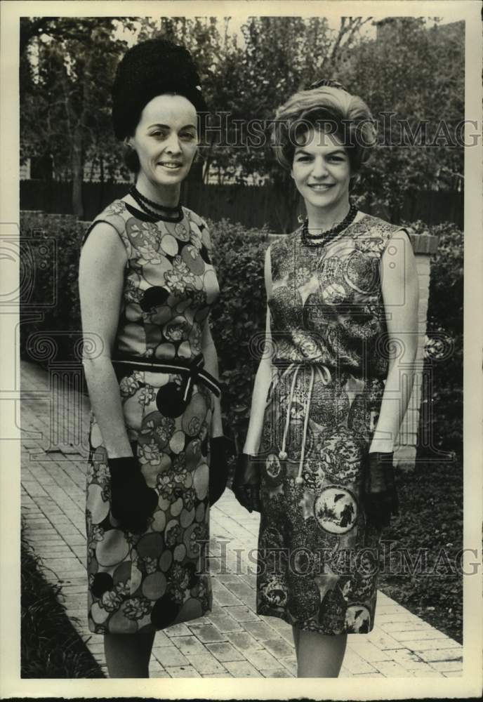 1965 Mmes. Jim Helland and Fred Woodley model summer prints, Texas-Historic Images