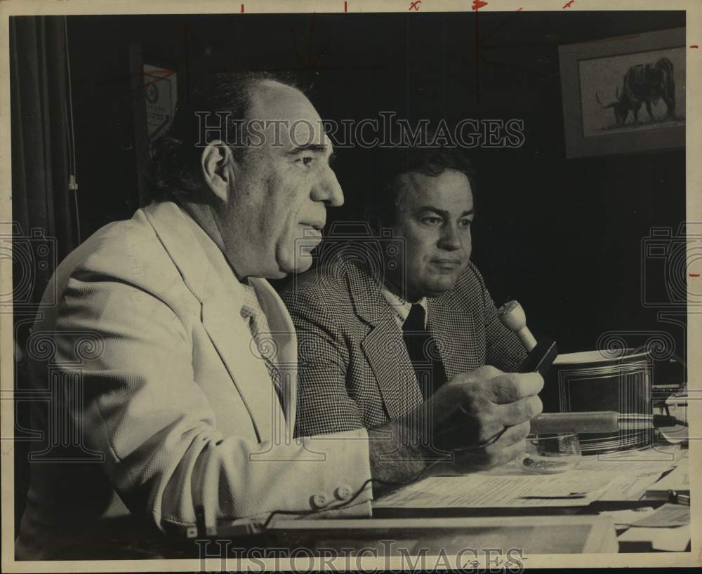 1974 Congressman Henry B. Gonzalez at microphone with Ted Butler-Historic Images