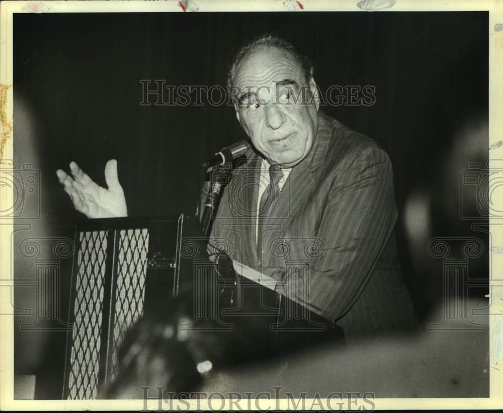 1983 Henry B. Gonzalez speaking at John J. High School, Texas-Historic Images