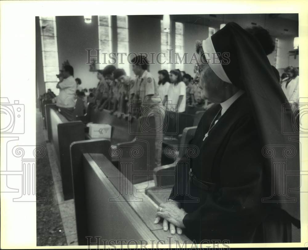 1989 Press Photo Mt. Sacred Heart School celebrates 60th anniversary, Texas - Historic Images