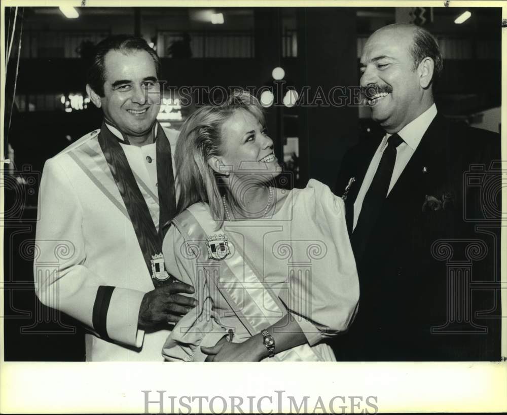 1986 Charles Rodriguez and guests at Rey Feo reception, Texas-Historic Images