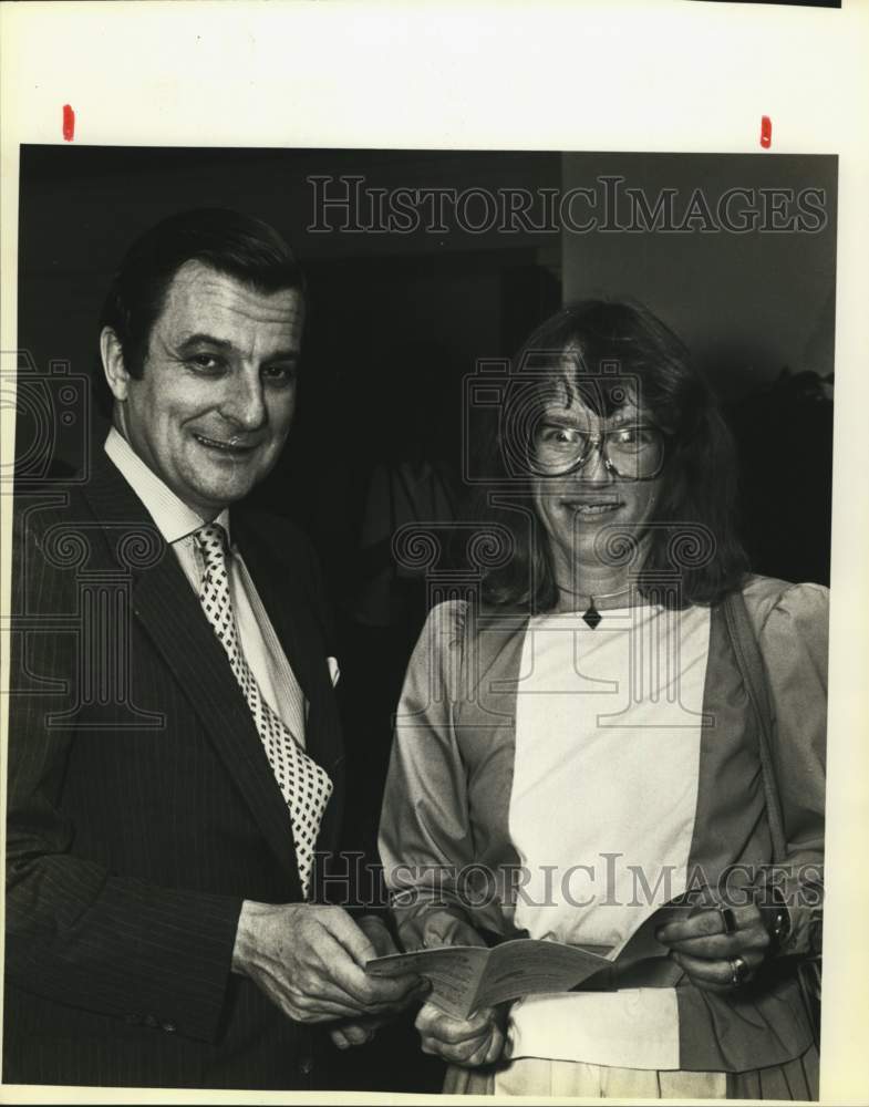 1984 Artist Jean Rosow and Ivor Williams at Canarias luncheon, Texas-Historic Images