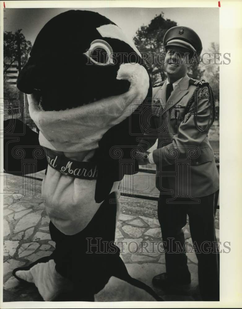 1988 Seaworld&#39;s &quot;Shamu,&quot; grand marshal of river parade, Texas-Historic Images