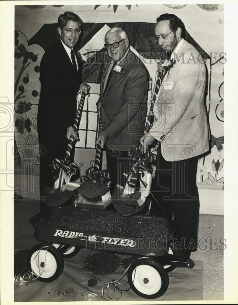 1987 Men attend groundbreaking for new psychiatric hospital, Texas-Historic Images