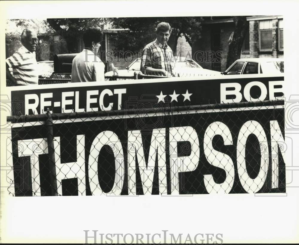 1991 Bob Thompson meets Pascual Vega and Edilia Yanes on walk, Texas-Historic Images