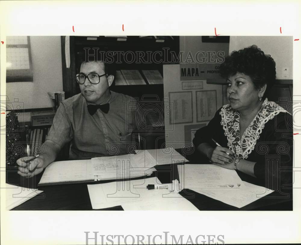 1988 Dr. Robert Trevino explaining Diabetes Report Findings, Texas-Historic Images