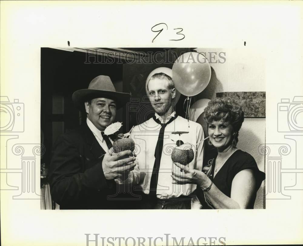 1987 Dave Rios, Pete Zaleski and Maria Torralva at the Hilton Hotel.-Historic Images