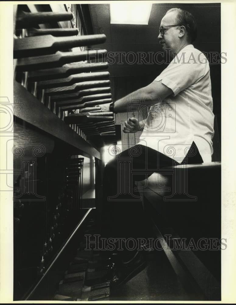 1988 George Gregory playing a carillon, Texas-Historic Images