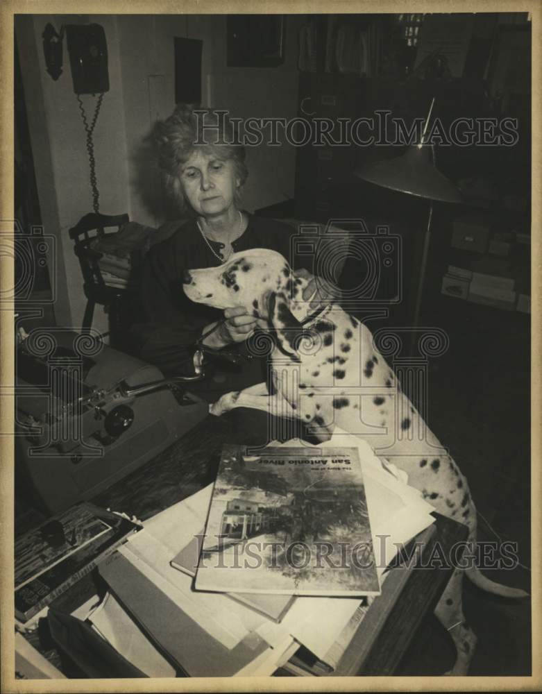 1978 Mary Ann Guerra, wife of Henry Guerra, and her dog "Hot Dog"-Historic Images