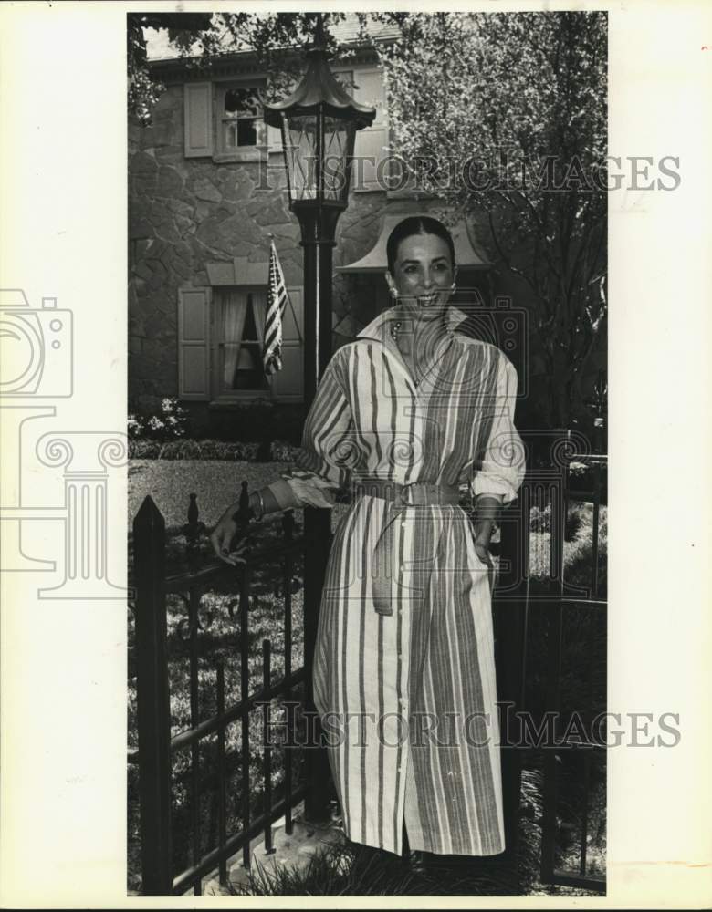 1985 Pam Wagner modeling fashion clothing, Texas-Historic Images