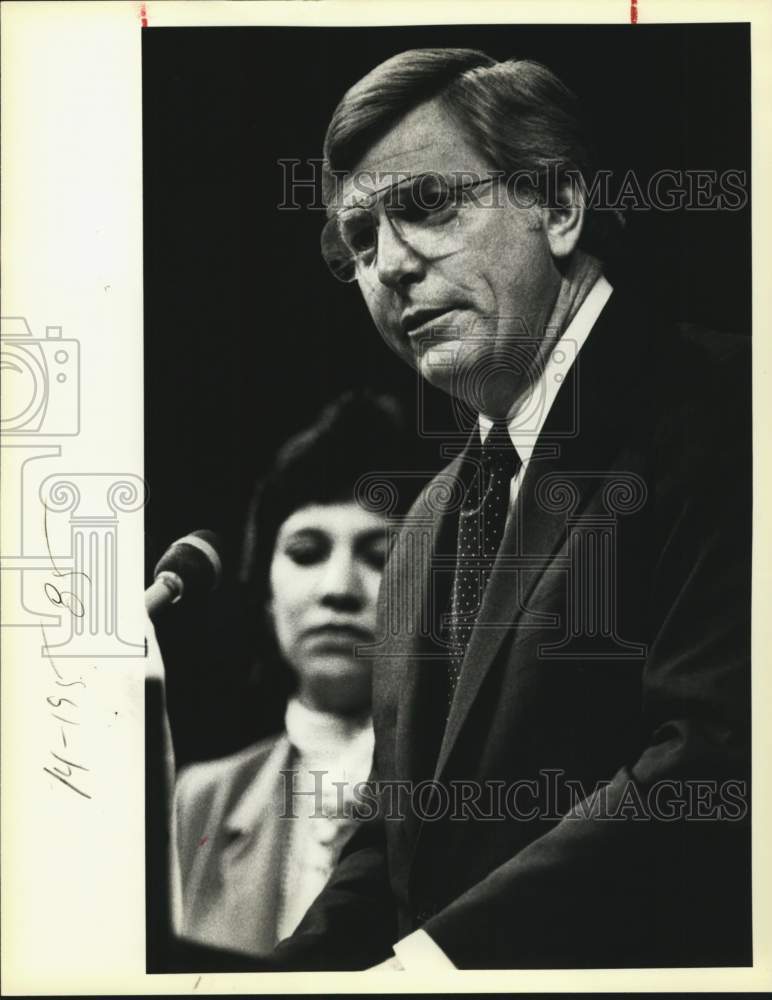 1983 Governor Mark White speaking at COPS Convention, Texas-Historic Images