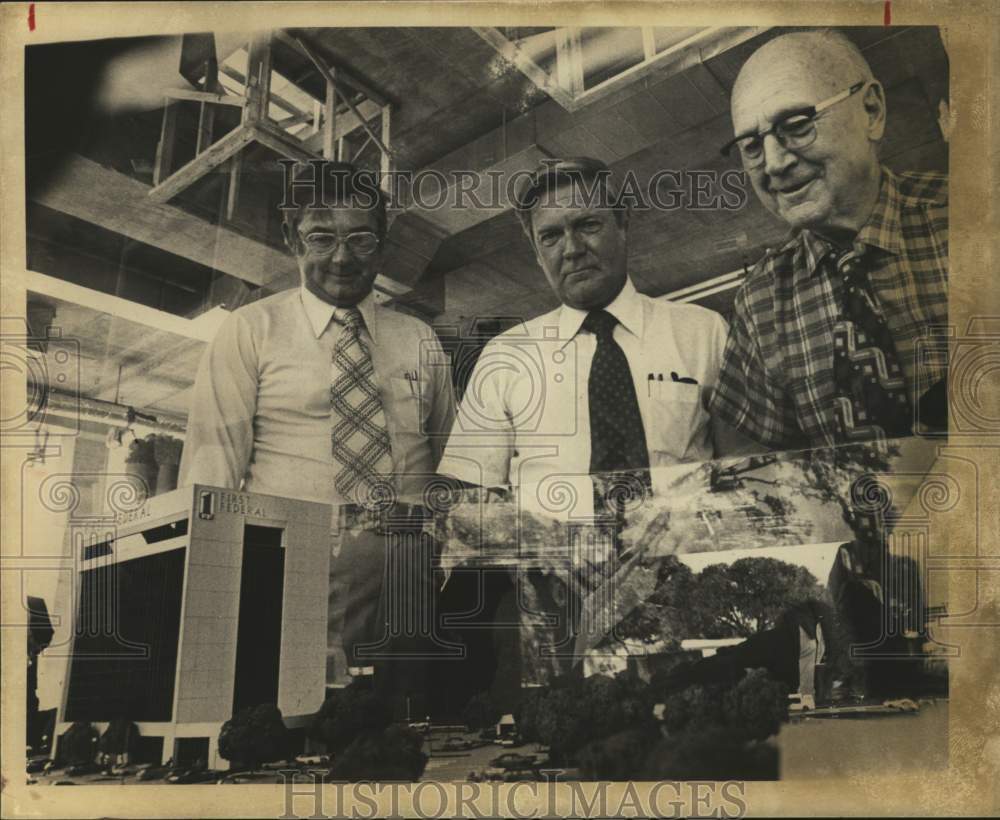Lyle Gunderson, Roane Harwood & Ray Erlandson of First Federal Bank.-Historic Images