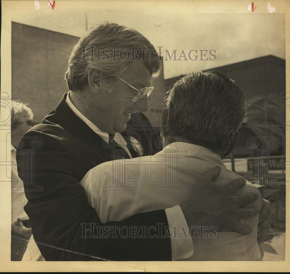 1982 Governor Mark White & Remigio Valdez Jr. at Carrier High School-Historic Images